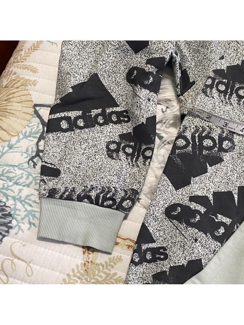 Adidas Gray Patterned Hoodie - Picture 3 of 8